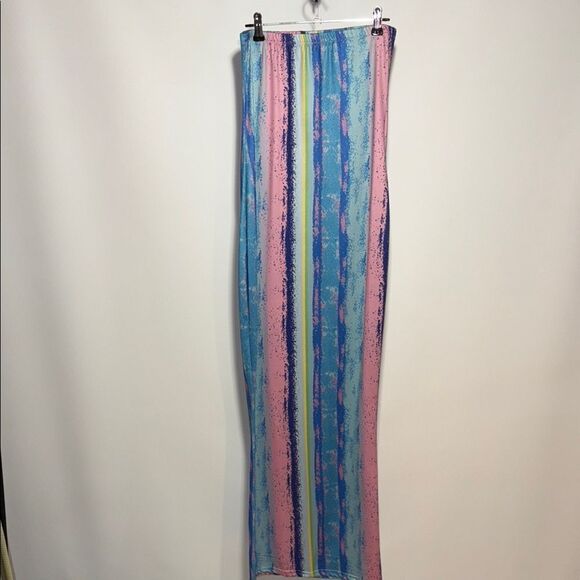 Colorful Striped Maxi Skirt - Picture 1 of 10